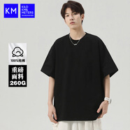 KILO METERS短袖t恤男2025夏季潮牌寬松百搭打底衫短袖男KM男裝黑色2XL