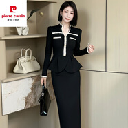 皮爾卡丹（pierre cardin）輕熟氣質(zhì)名媛小香風(fēng)兩件套女2025新款高端半身裙兩件套2929 黑色【兩件套】 S 【100斤以下】