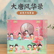 如果（Roogo）古風(fēng)國潮治愈系小擺件創(chuàng)意裝飾品辦公桌面可愛仕女送女生生日禮物 盲盒八個不重復(fù)+亞克力場景盒