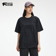 FOOXMET風(fēng)謎戶(hù)外短袖T恤男女同款T8高彈透氣寬松山系機能露營(yíng)運動(dòng)半截袖 黑色 S