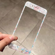 優(yōu)米帕蘋果5S屏幕保護膜適用iPhone6Plus防塵8可愛卡通7高清透明SE3鋼化 櫻桃大耳狗【軟邊】 蘋果5S
