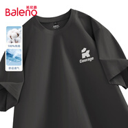 班尼路（Baleno）美式短袖男夏季簡約潮牌純棉圓領青少年體恤黑色運動休閑痞帥內搭