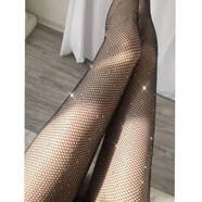 花式寵愛;FANCY PAMPER歐美網(wǎng)襪帶鉆打底襪 plus size stockings fat ladies leggings 黑色（black） 1雙 均碼 均碼80-160斤私密發(fā)