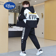 迪士尼（Disney）外套男春秋2025新款青少年男裝帥氣高中初中學(xué)生潮流套裝男孩時(shí)髦 NDC--2201      黑白色套裝春秋 180 XL 110-135斤