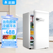 志高復古冰箱小型大容量家用租房電冰箱化妝品網(wǎng)紅冰箱冷藏冷凍一級能效小冰箱 【云漫白】50A68D【一級能效 單門(mén)單溫】