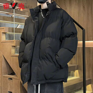雅鹿秋冬季新款棉衣男小棉襖子羽絨棉服寬松面包服百搭立領(lǐng)保暖外套 1266黑色 XL (推薦145-165斤)