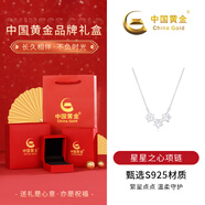 中國黃金 S925銀星星相伴項鏈女2025新款鎖骨鏈吊墜實(shí)用生日禮物送女友 【經(jīng)典紅色禮盒】