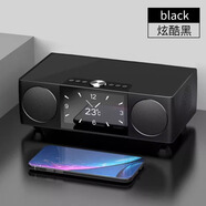 索愛(ài)無(wú)線藍(lán)牙音箱低音炮迷你音響大音量戶外車載k歌多功能U盤 三喇叭時(shí)鐘藍(lán)牙低音炮【炫酷黑】