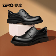 零度Zero官方正裝皮鞋男2025春季新款舒適真皮厚底防臭增高德比鞋婚鞋 黑色 42 (260mm)