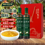 探花村江西野山茶油 山茶油 純正茶籽油井岡山特產(chǎn) 茶樹(shù)油食用油茶籽油 山茶油500ML*2禮盒裝