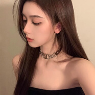 束芬小眾設(shè)計(jì)感choker項(xiàng)圈個(gè)性高級(jí)感金屬字母拼接項(xiàng)鏈歐美皮質(zhì)頸鏈女 L0304字母拼接頸鏈