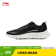 李寧（LI-NING）輕弦丨跑步鞋女鞋春季潮流百搭休閑慢跑鞋ARSU054 黑色-3 40