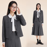 源菲埡正裝女套裝大學(xué)生面試穿搭2025春季新款小個(gè)子高級氣質(zhì)西裝套裝 單件灰色西裝 L