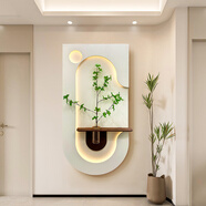 陶然北路水培綠植奶油風(fēng)玄關(guān)裝飾畫LED燈掛畫砂巖立體入戶過(guò)道畫帶真花瓶 午后暖陽(yáng)-260930 40*80（砂巖+真花瓶+仿真綠植） 普通款（不帶燈）