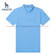 哈吉斯（HAZZYS）旗艦春夏新品男士短袖polo衫商務(wù)休閑T恤男潮男 淺藍色 180_100A