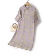 蘭尼詩菲新款時尚潮流女士連衣裙 淺紫色 2XL