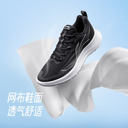 李寧越影跑步鞋女鞋網(wǎng)面透氣耐磨健身休閑運動鞋 黑色/標準白090-1 36