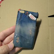 沃科博適用于iPod touch4代保護殼蘋果itouch4保護套手機套外殼個性硬殼 藍色牛仔 iPhone其他型號