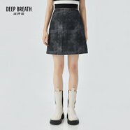 深呼吸DEEP BREATH女裝簡(jiǎn)約印花圖案高腰短裙A字半身裙A200218 灰 S (2碼)