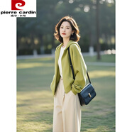 皮爾卡丹（pierre cardin）春秋外套女綠色連帽外套2025年新款超火氣質(zhì)上衣衛(wèi)衣外套 綠色【小香風(fēng)外套/2025年新款超 L 【105-120斤】