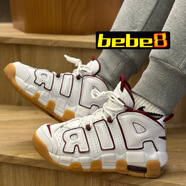 耐克（NIKE）bebe8耐克Nike Air More Uptempo 皮蓬大AIR 休閑籃球鞋 荔枝紋棗紅FJ2846-100 37.5