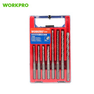 萬克寶（WORKPRO）電錘鉆頭套裝8件套兩坑兩槽沖擊鉆頭穿墻水泥混凝土打孔鉆頭