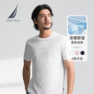 諾帝卡（NAUTICA）【單件直降】男裝25春夏新款索羅娜涼感汗布圓領(lǐng)T恤男TE5200 白色1BW S