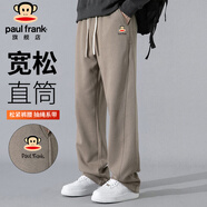 大嘴猴（paul frank）褲子男士寬松闊腿褲夏季潮流休閑褲男百搭男褲 卡其色 XL