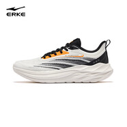 鴻星爾克（ERKE）掣影3男跑鞋新款網(wǎng)面輕便跑步鞋緩震男鞋減震軟底運動(dòng)鞋 微晶白/正黑 44