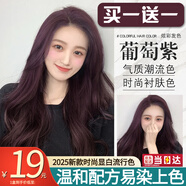 綠宸（2盒裝）染發(fā)劑膏植物男女士染頭發(fā)遮蓋白發(fā)非泡泡純?nèi)景l(fā)膏400ml 葡萄紫 200ml*1盒 c3.66