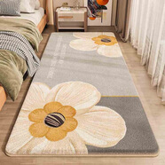 感臥室床邊毯主臥房間床下床前墊子可睡可坐地板鋪墊羊絨地墊 鵝毛灰 60*160cm【薄款】