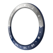 PENC IWATCH適用小米手表s4表圈真皮套裝S3/S4代運動(dòng)Watch智能手表表帶男女PC防摔圈替換圈官方同款配件非原裝 【灰拼藍】真空電鍍PC表圈 適用小米Watch S3/S4