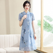 蘭尼詩(shī)菲新款時(shí)尚舒適女式連衣裙 藍色 XL