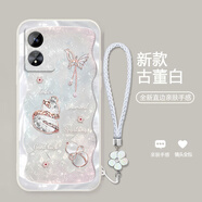 機旺馬 幸運福蝶葫蘆適用OPPOA97手機殼新款A(yù)96/A95/A93S時尚高端A92S/A91氣質(zhì)男女款全包防摔保護套潮 古董白-A2329碎鉆幸運葫蘆+花手鏈 OPPOA96 5G