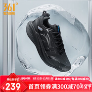 361°【爆沫4雨屏】運(yùn)動(dòng)鞋男鞋2024冬季新款防潑水減震耐磨專業(yè)跑步鞋 【爆沫4雨屏】曜石黑/電競(jìng)藍(lán) 39