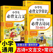 小學(xué)生必背古詩(shī)詞75首十80首必備文言文文學(xué)常識正版全套3冊小學(xué)生語(yǔ)文全解一本通閱讀與訓練古詩(shī)文誦讀