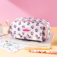 迪士尼（Disney）筆袋小學(xué)生 大容量多功能多層收納文具盒鉛筆盒文具袋上學(xué)學(xué)習用品 粉色A83308-M3