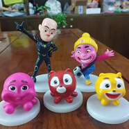 今智郎熊熊樂園熊大熊二光頭強(qiáng)Q版擺件 公仔人偶 聲光玩具熊出沒玩具 戰(zhàn)斗光頭強(qiáng)+章魚人+3大只（有底托 散裝）