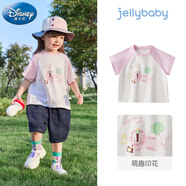 迪士尼（Disney）杰里貝比兒童短袖t恤休閑童裝女小童薄款透氣夏裝男寶寶上衣 紫色 100cm 均碼