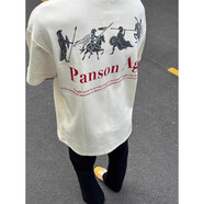 POUMcleanfit美式復(fù)古t恤短袖男生潮牌潮流寬松重磅高街情侶半袖上衣 杏色 XL