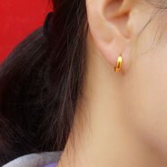 胖東來(lái)同款越南沙金耳圈迷你小耳環(huán)耳飾日韓國首飾品久不掉色耳洞 光面耳環(huán)+0.88(精品)