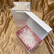2025新款/LANCOME紙袋香水口紅盒禮品袋唇釉禮盒購物袋包裝盒手提 香水盒(銀色LOGO)+手提袋+拉菲1