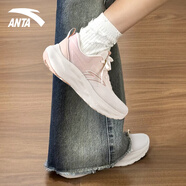 安踏（ANTA）女鞋運動(dòng)鞋2026春夏季新款皮面保暖不累腳軟底休閑老爹鞋跑步鞋子 藕粉灰【透氣網(wǎng)面】 37.5 【正品保證-假一賠十】