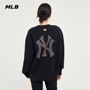 MLB官方男女情侶背標(biāo)老花大logo圓領(lǐng)復(fù)古運(yùn)動(dòng)衛(wèi)衣春夏MTM04 紐約洋基隊(duì)/黑色 M