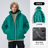 LEEWAHYU潮牌聯(lián)名沖鋒外套男女春季寬松薄款防潑水加厚登山防風(fēng)運(yùn)動(dòng)騎行服 松柏綠 M 120-140斤