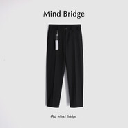 Mind BridgeMindBridge輕奢高端商務(wù)彈力西褲男士寬松休閑直筒褲春季修身百搭 黑色 均碼 m