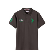 U.S. POLO ASSN.polo衫男夏季翻領(lǐng)t恤男短袖男士高端polo半袖男 深灰色 M