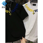 摩慕德情侶款2025新款高端短袖t-恤衫毛巾繡刺繡潮流痞帥休閑上衣夏 白色 M