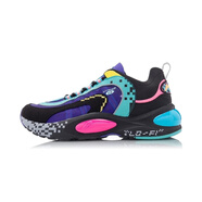 李寧跑步鞋男子V8休閑復古情侶款透氣緩震輕便包裹運動(dòng)鞋ARH 標準黑/自由紫/碧波綠(093) 41