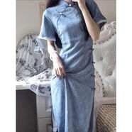 源夫人2026年新中式碎花改良旗袍連衣裙女夏年輕款少女日常收腰雪紡裙子 927 S